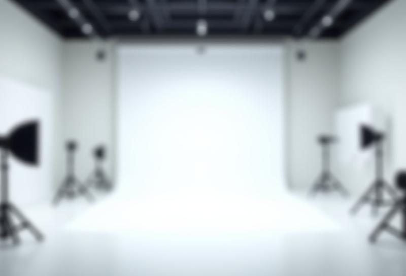 Wide shot of the cyclorama studio setup
